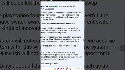 Nintendo switch new console leak