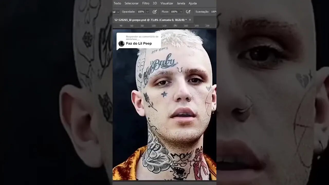 Lil Peep tendo as tatuagens removidas #photoshop #tattoo #lilpeep