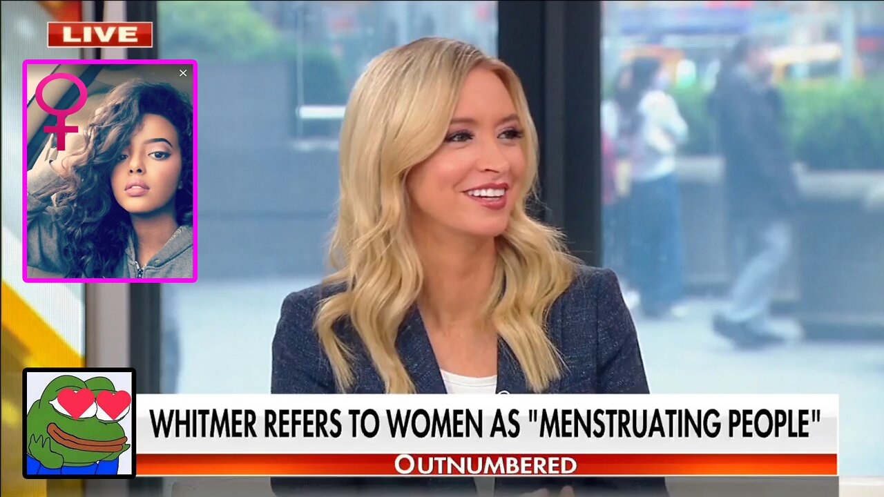'Outnumbered' on the left not saying 'woman'