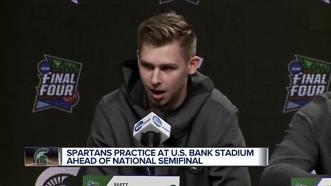 Michigan State practices in Minneapolis ahead of Final Four