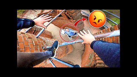 ESCAPE FROM ANGRY MAN | rooftop spain parkour (POV)