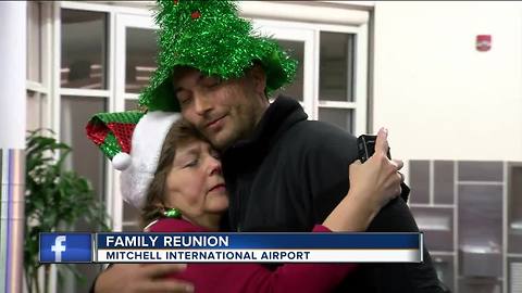Families reunite for Christmas at Mitchell Airport