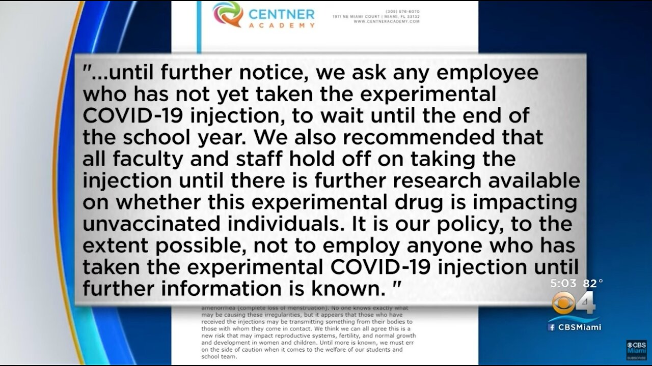 Owners Of Centner Academy Instructing Employees Not To Get COVID Vaccine