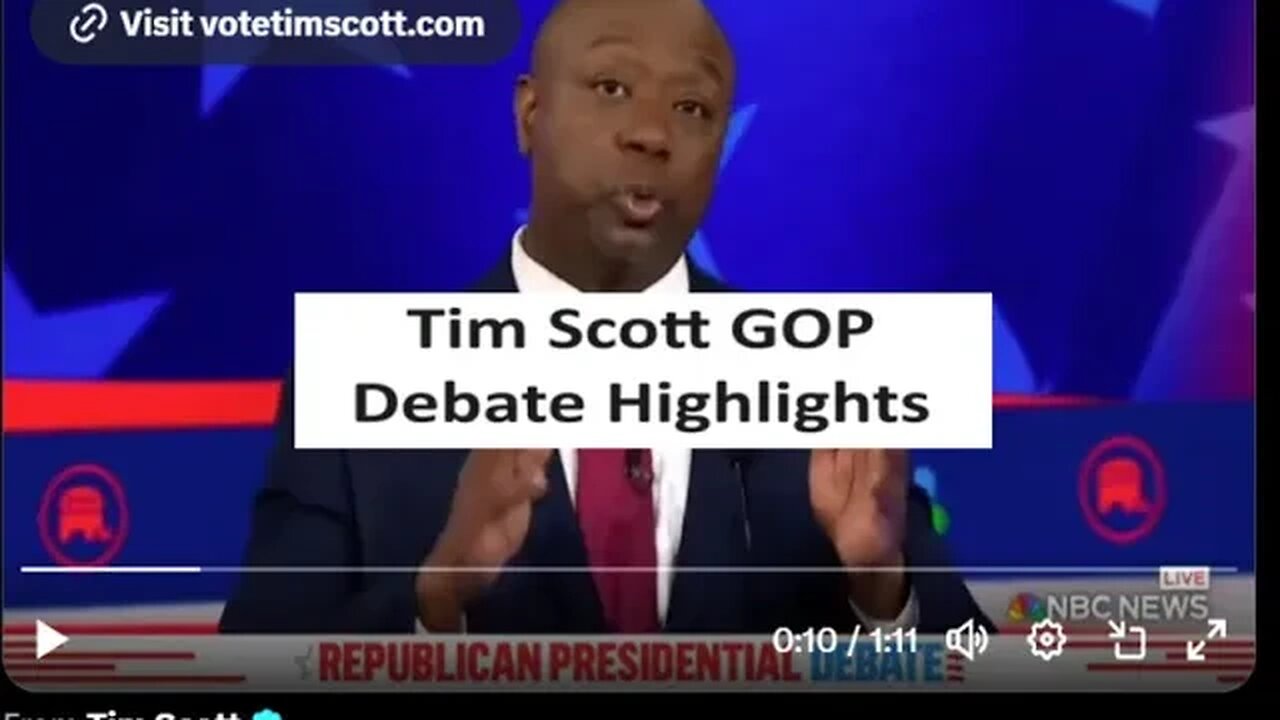 Tim Scott GOP Debate Nov 8th Top Highlights-no video