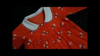 Winter dress for baby girls cutting and stitching