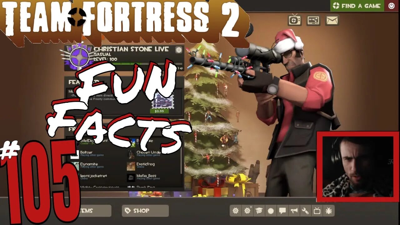 #105 "Fun Facts!" Team Fortress 2! Christian Stone LIVE