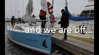 Freezing Cold Yacht delivery on Lake Ontario, Canada.