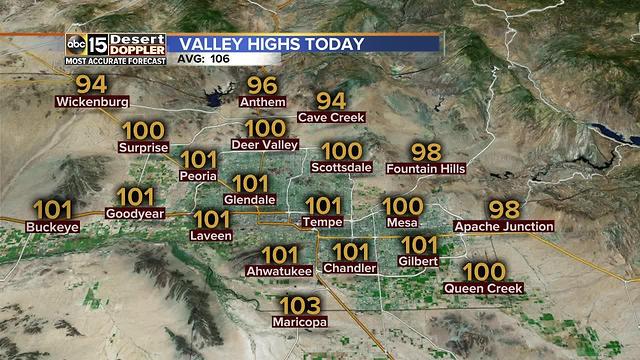 Slight chance of rain in the Valley