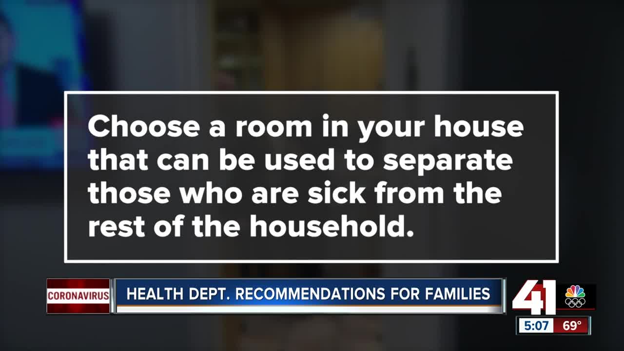 Health department recommendations for families