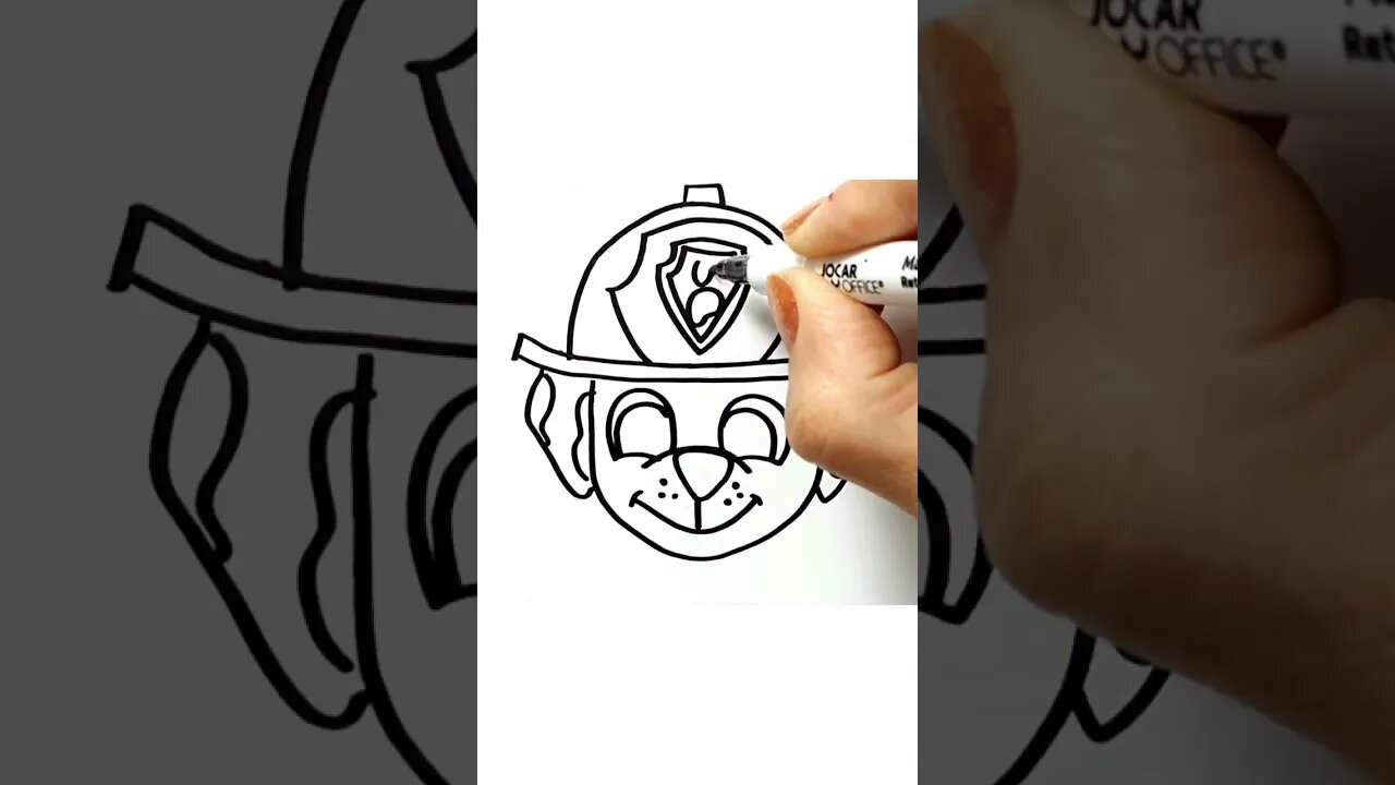 How to Draw and Paint Marshall's Head from Paw Patrol