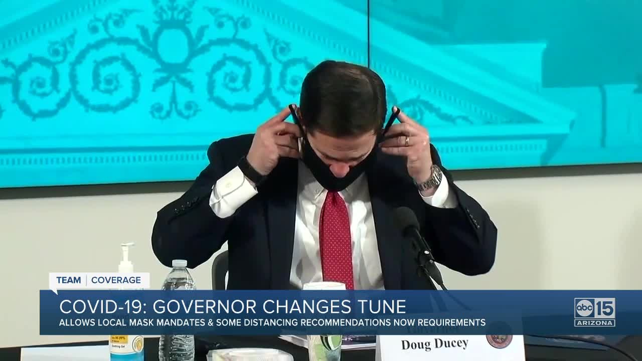 Governor Ducey changes tune on COVID-19