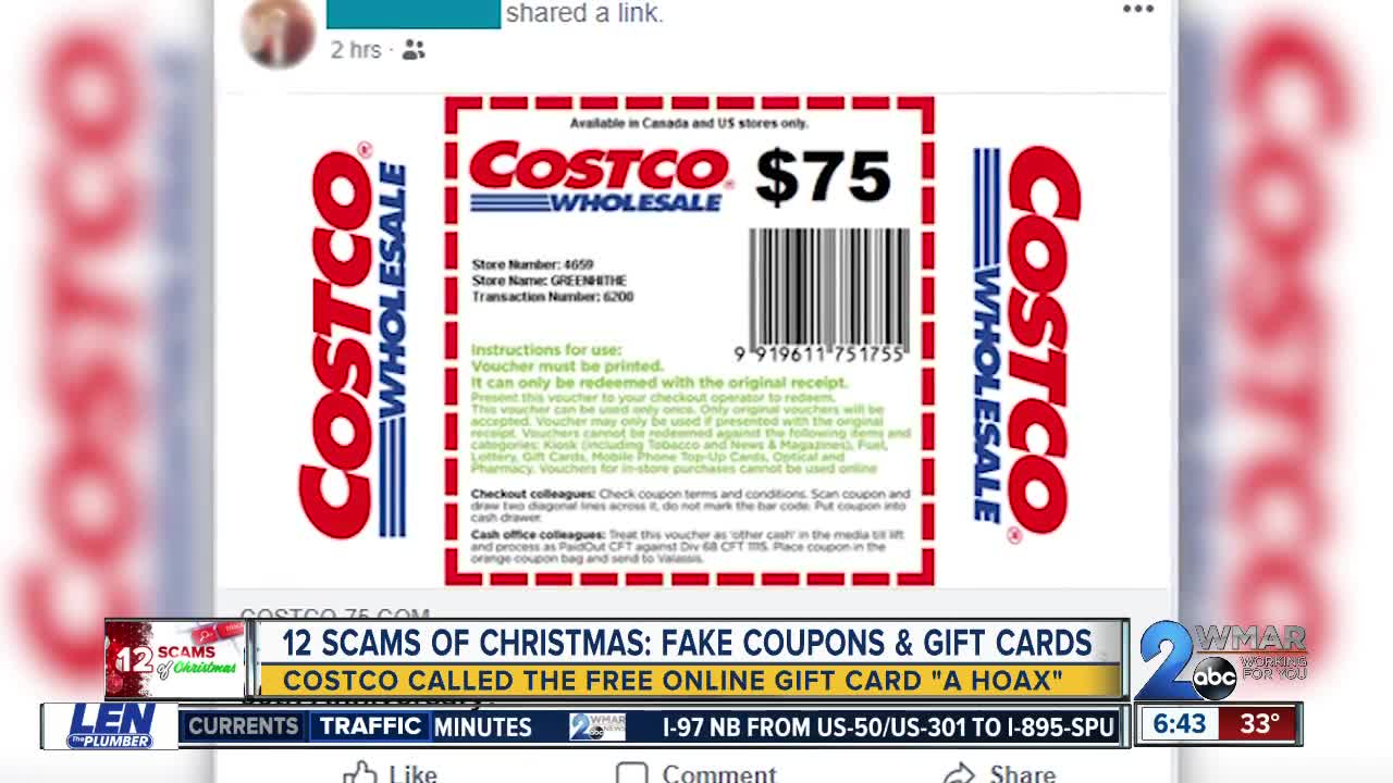 4th Scam of Christmas: Fake coupons & gift cards