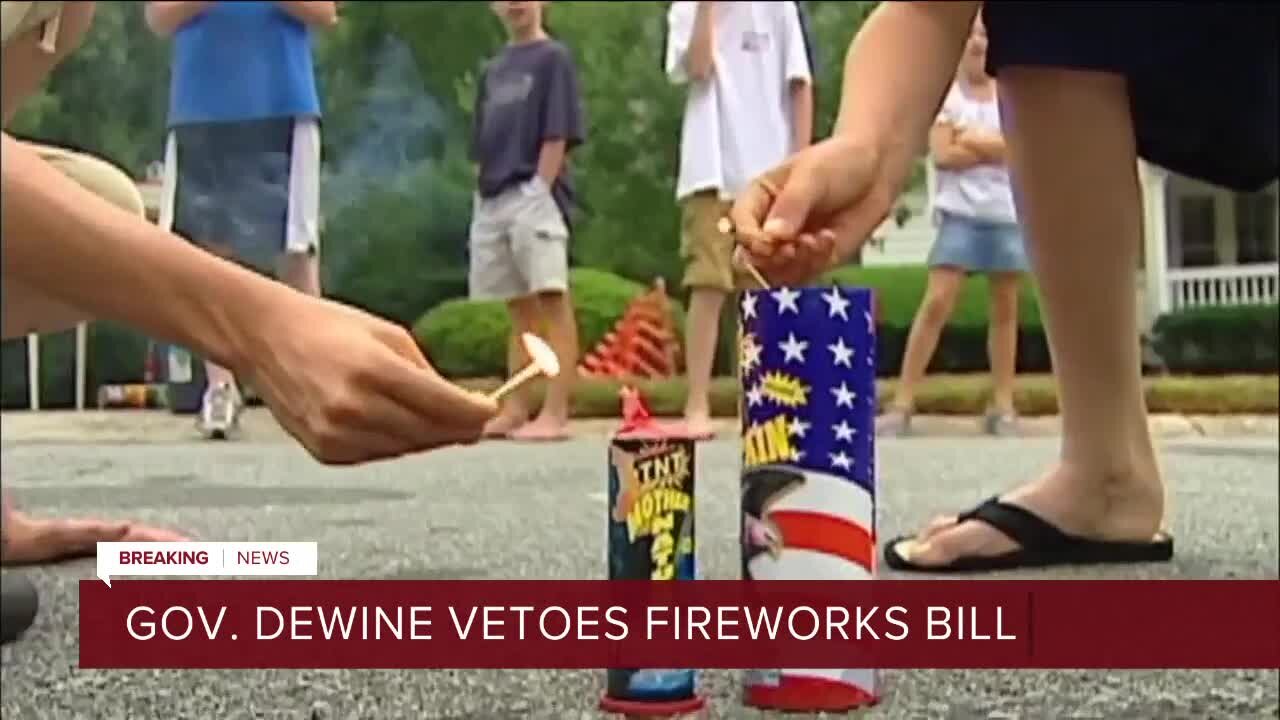 Gov. Mike DeWine vetoes SB 113 that would have allowed Ohioans to purchase, legally use fireworks