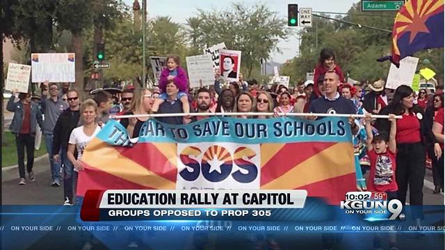 Public school supporters attend rally at Arizona Capitol