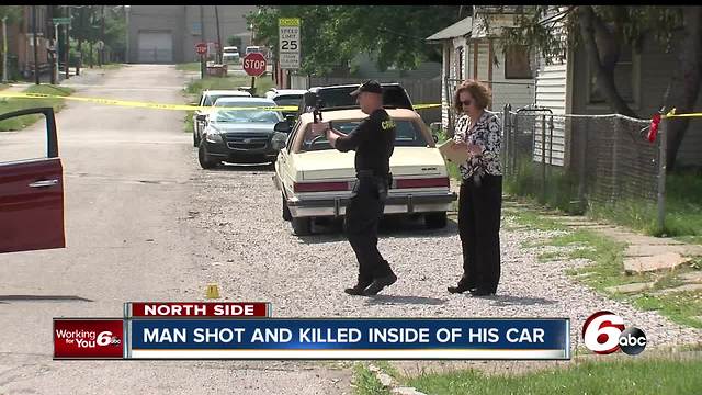 One man shot, killed in car on Indy's northeast side