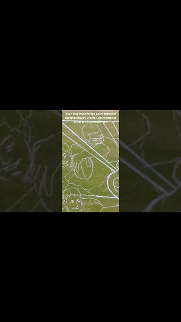 Jason Robinson helps paint mural of the best Rugby World Cup moments #shorts #rwc #rugbyworldcup