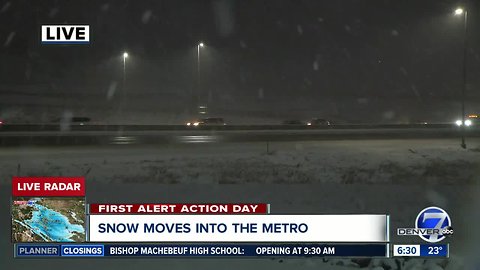 Monday morning snowfall in Castle Rock