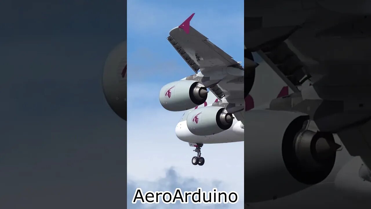 Huge Qatar #A380 Radar Fluttering At Landing #Aviation #AeroArduino