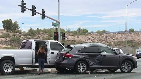 Four hurt in Las Vegas crash Thursday