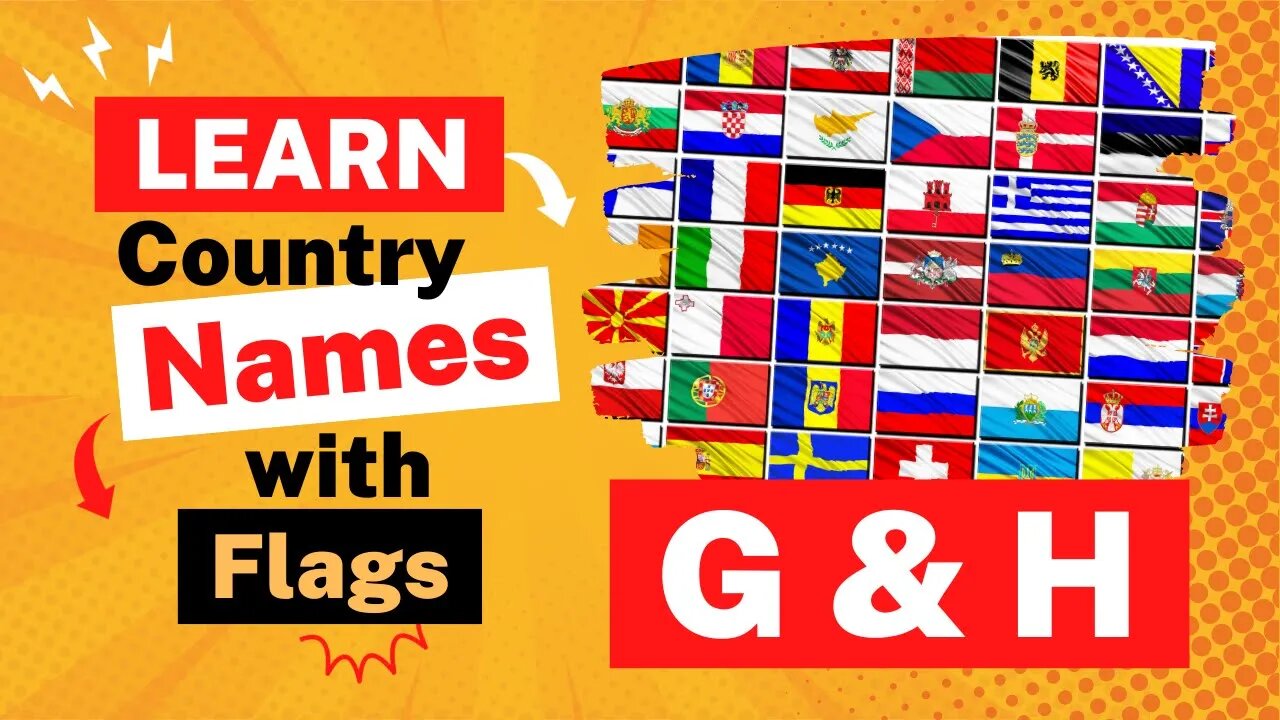 Learn Country Names With Flags Start With Alphabet - G & H | Guess The Country Flags for Kids