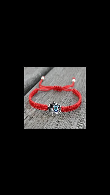 HANDMADE HAMSA SYMBOL PROTECTION LUCK STRING BRACELET