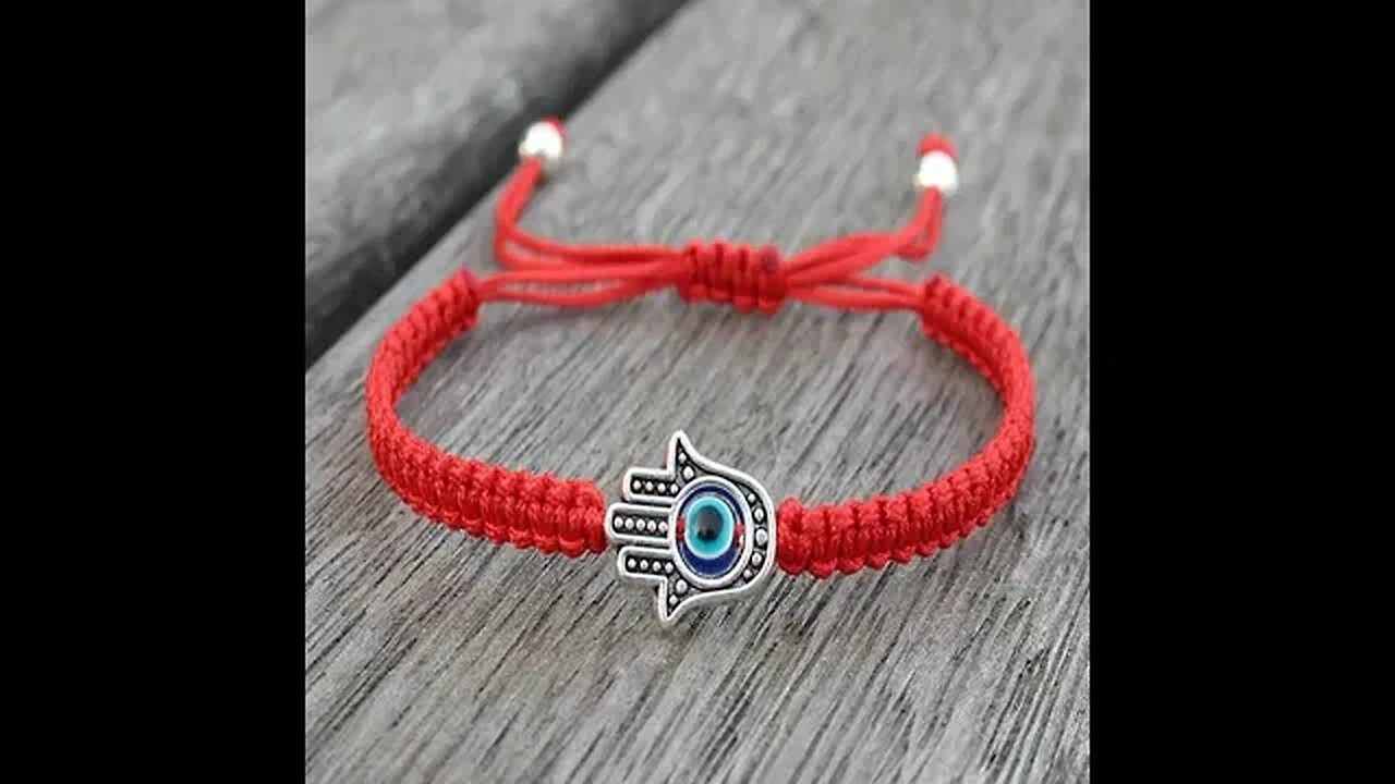 HANDMADE HAMSA SYMBOL PROTECTION LUCK STRING BRACELET