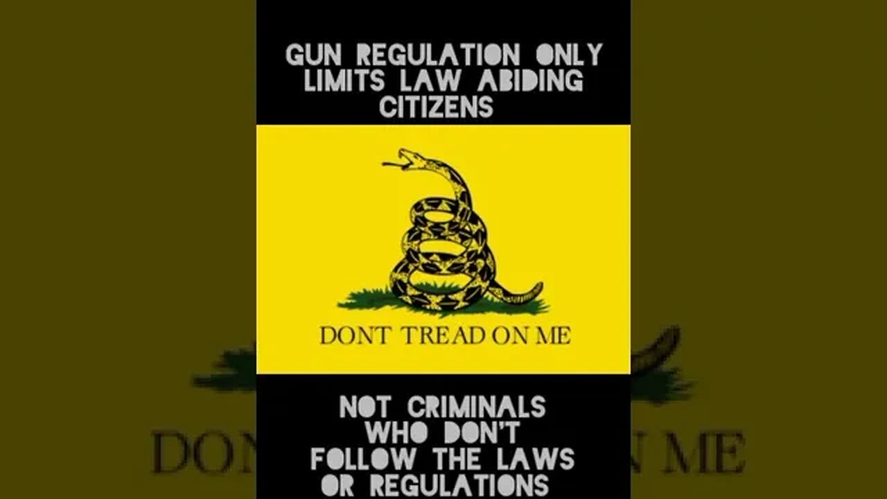 Gun Regulation Only Limits Law Abiding Citizens Not Criminals Who Don't Follow Law or Regulations