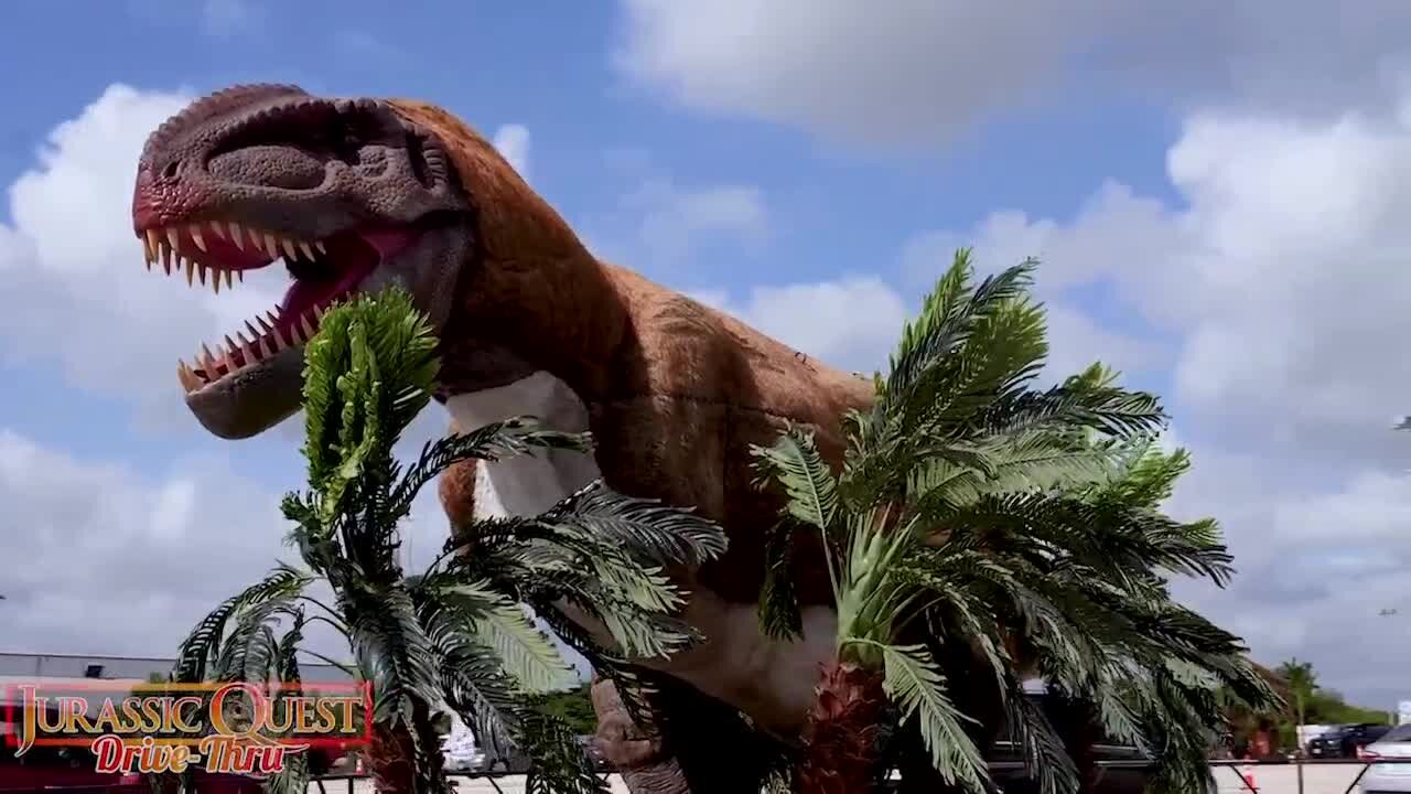 Experience a fun adventure at the Jurassic Quest Drive Thru