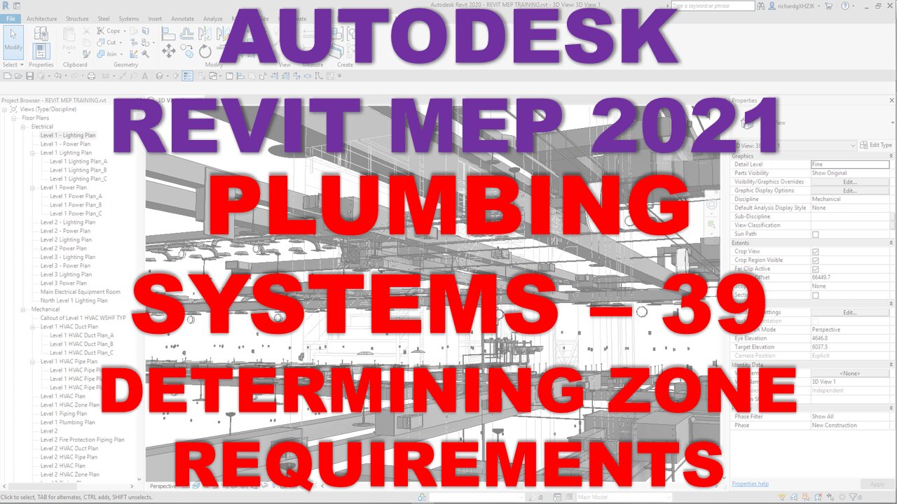 Autodesk Revit MEP 2021 - PLUMBING SYSTEMS - DETERMINING ZONE REQUIREMENTS