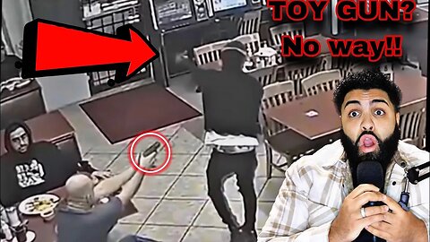 MAN Gets Blasted While Robbing a Restaurant With a Toy Gun..@SaltyCracker GOES OFF!!