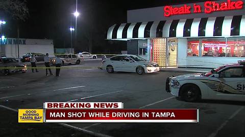 Man shot while driving to Steak 'n Shake in Tampa