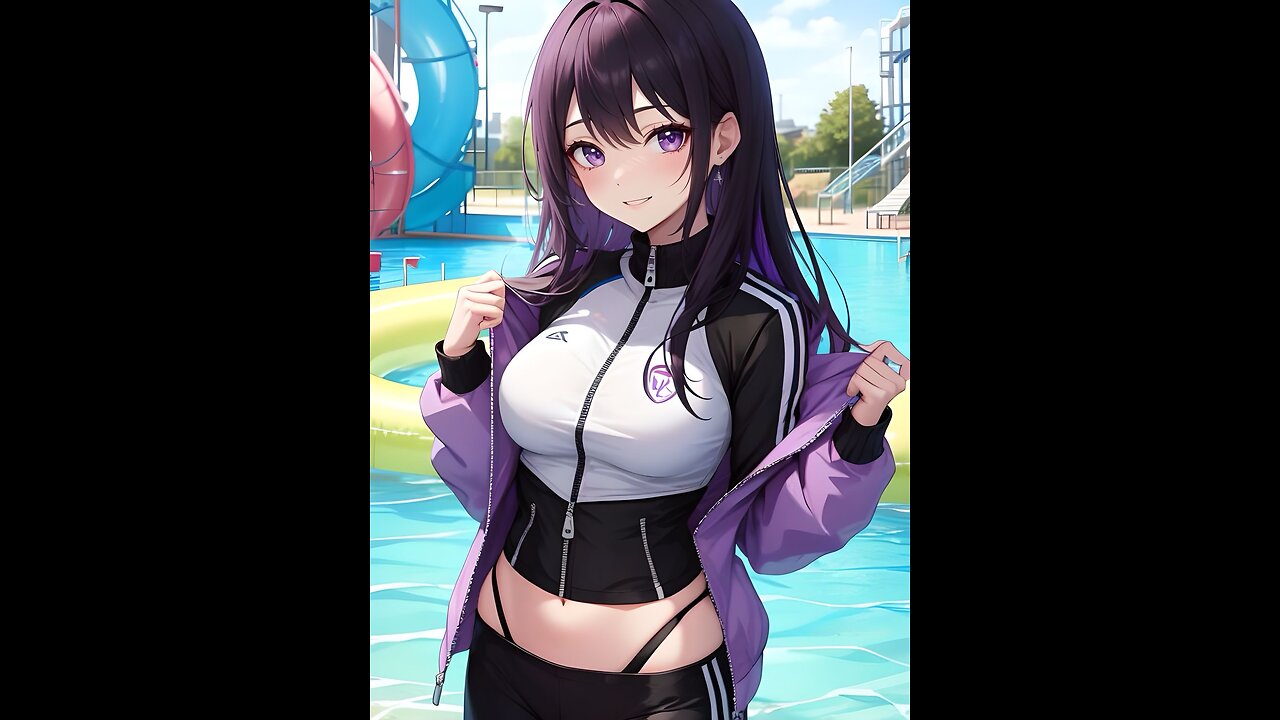 AI Lookbook Anime Beauty - Sexy Long Sleeved and Cropped Swimsuit and Leggings Swimsuit Girl