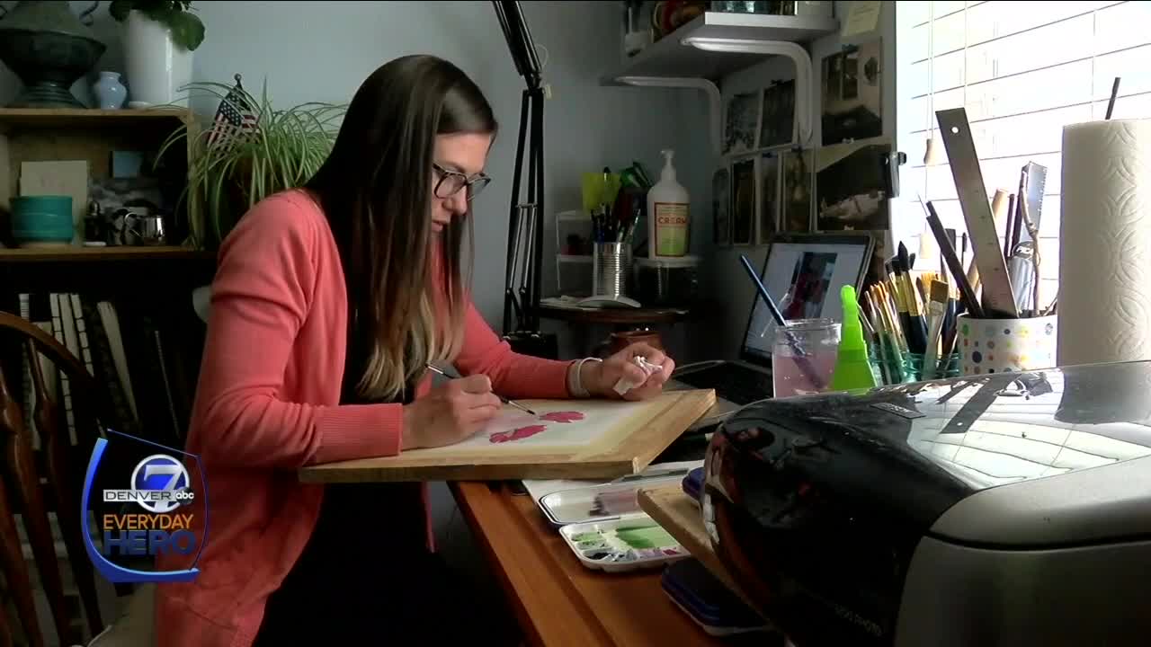 7Everyday Hero Lauren Anderson paints flower bouquets for patients staying in the hospital