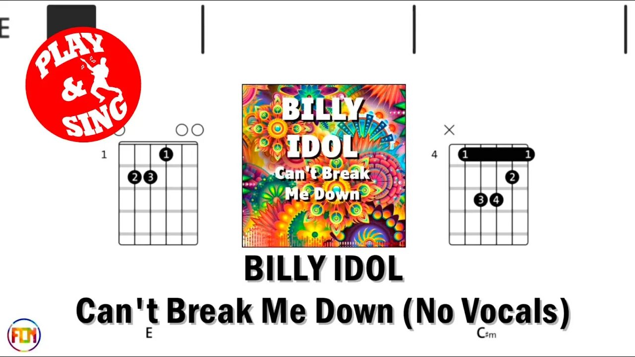 BILLY IDOL Can't Break Me Down FCN GUITAR CHORDS & LYRICS NO VOCALS