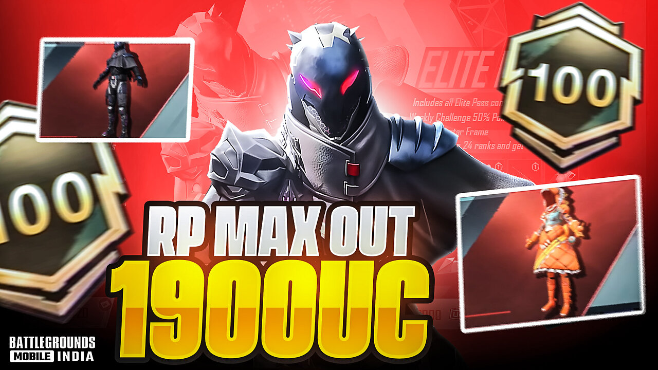 A1 BGMI RP Maxout | BGMI New Royal Pass A1 Maxout | 1900 UC Royal Pass RP A1 Max Level 100