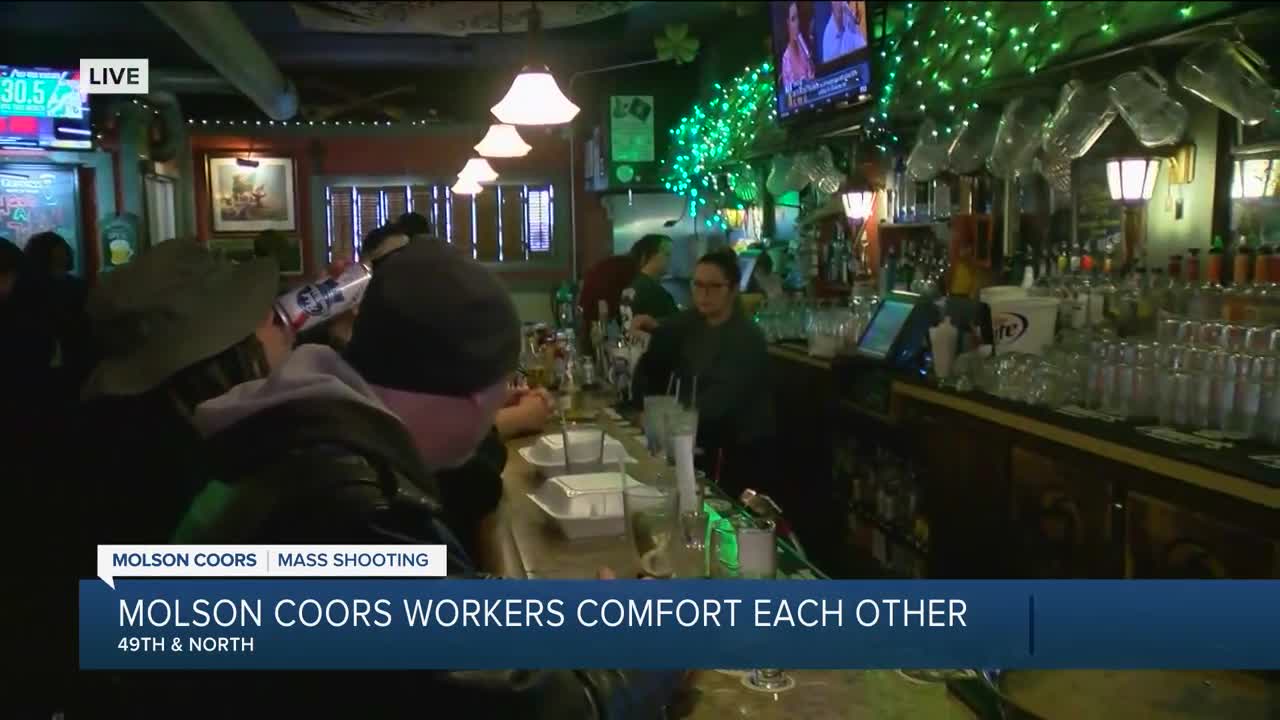 Molson Coors workers gather at McBob's on North Ave. to mourn together day after mass shooting