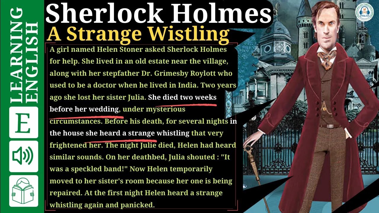 Learn English Through Story level 2 🍁 Sherlock Holmes - A Strange Wistling