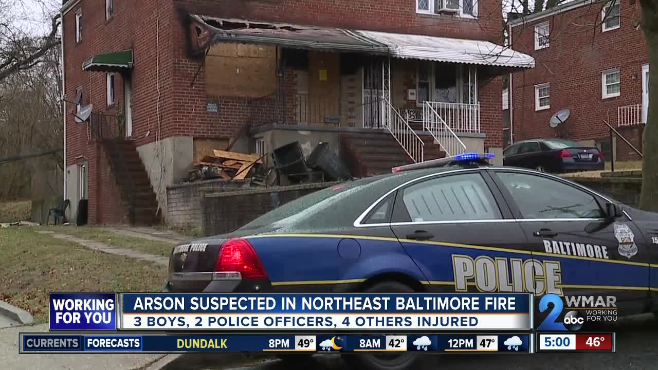 Arson suspected in Northeast Baltimore fire