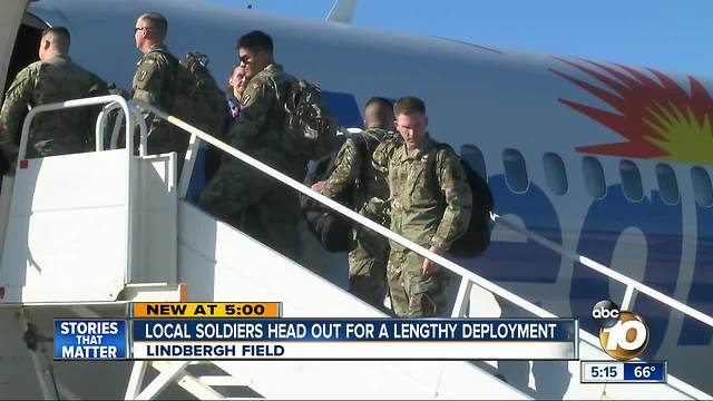 Local soldiers leave for long deployment