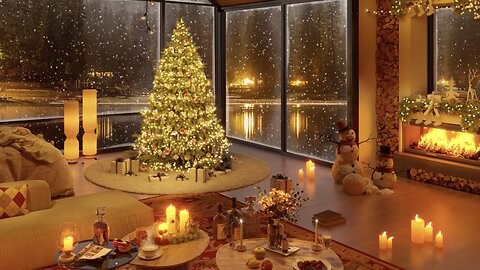 🎼 ❄️ Warm Snowing Ambience and Christmas Jazz Music to Relax