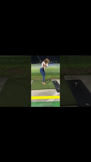 Woman At Driving Range Has Swing Fail! #MegaFails #Shorts