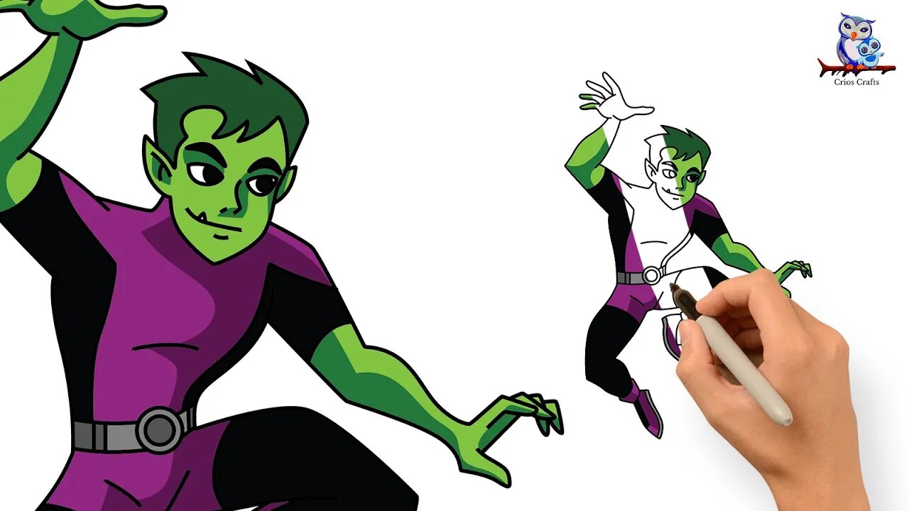 How to Draw Beast Boy Teen Titans - Step by Step