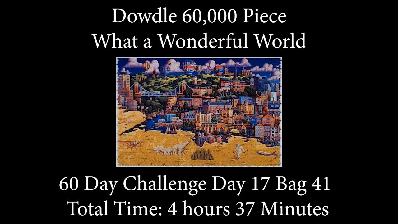 60,000 Piece Challenge What a Wonderful World Jigsaw Puzzle Time Lapse - Day 17 Bag 41!