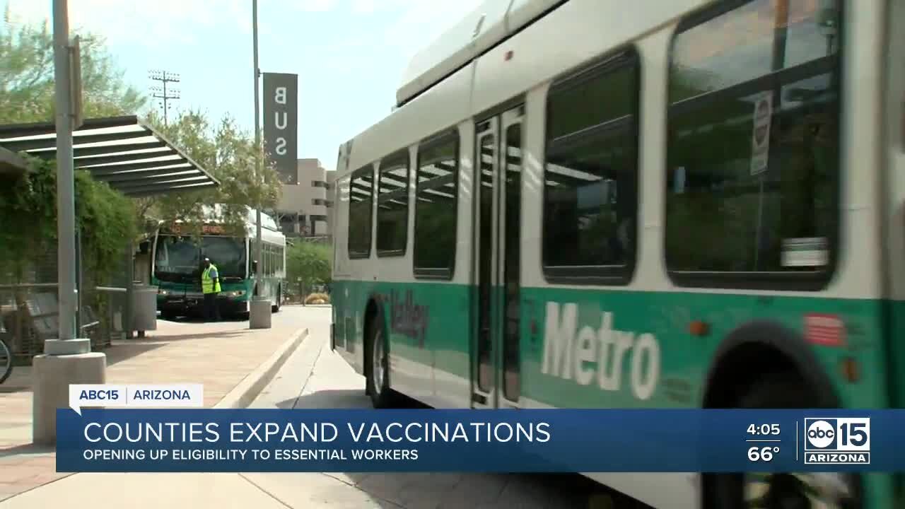 Maricopa County to vaccinate public transit, USPS and funeral home workers this weekend