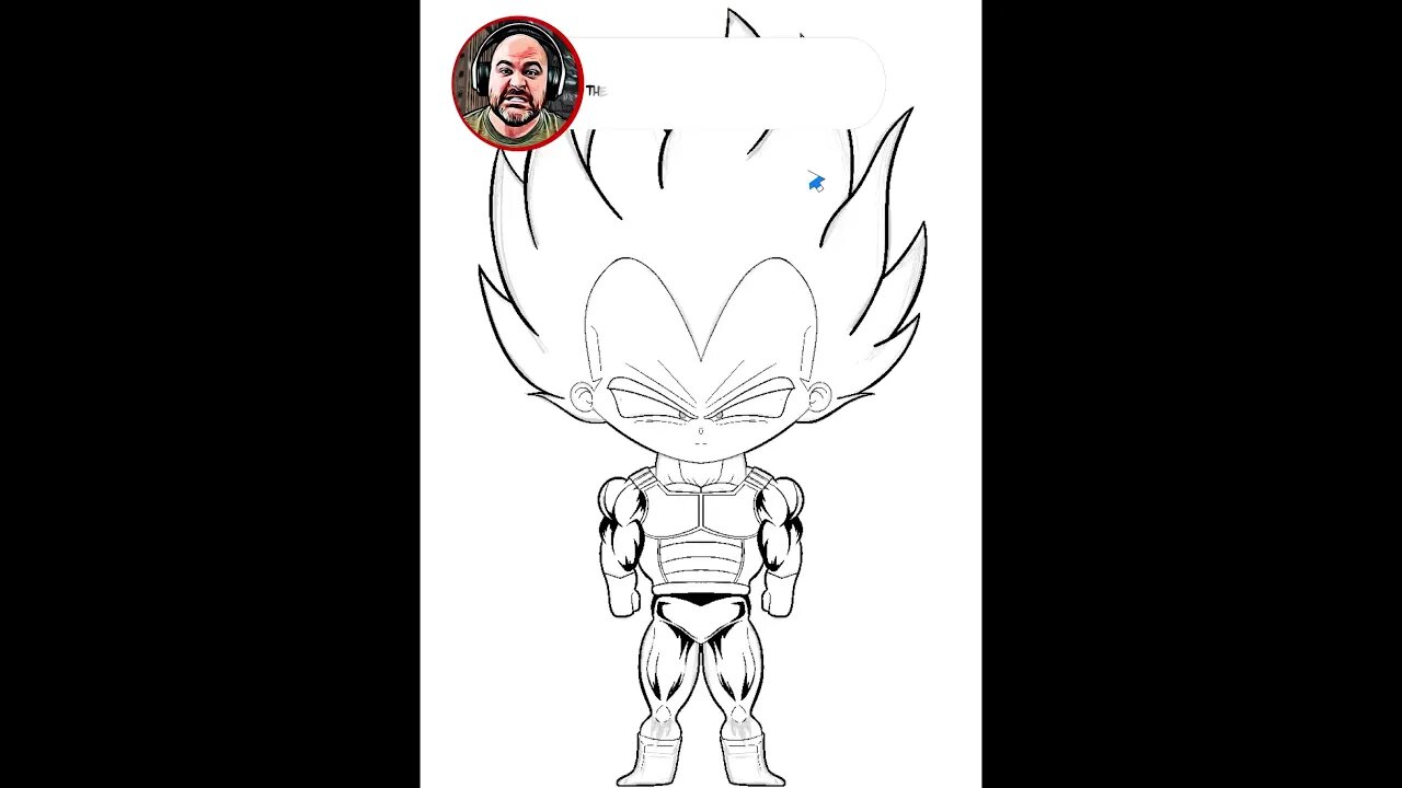 Vegeta: Part II -Line Work, Block Coloring, & Dark Shading