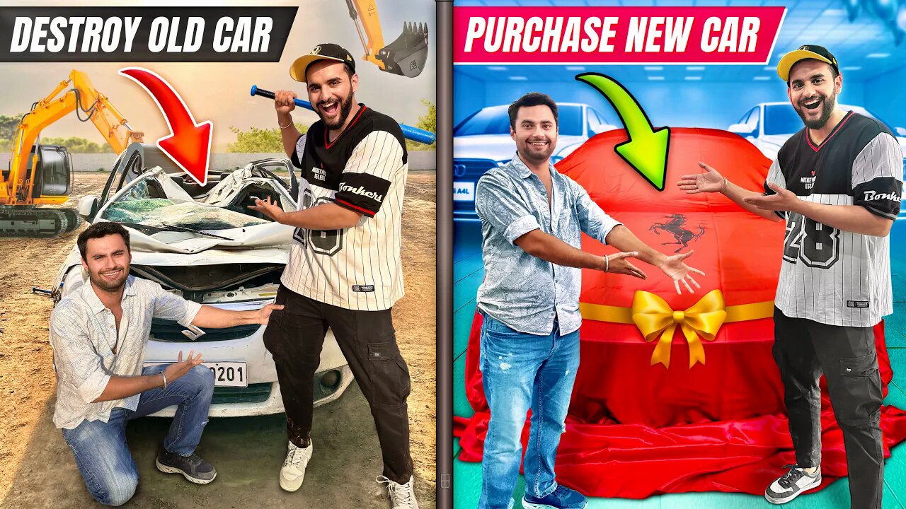 I destroyed my cameraman's OLD CAR & GIFTED him a NEW CAR