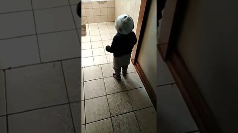 Cute Baby Boy Walks To Bathroom #shorts