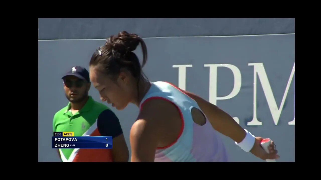 In the 2022 US Open, Zheng Qinwen won the match $$$ 57