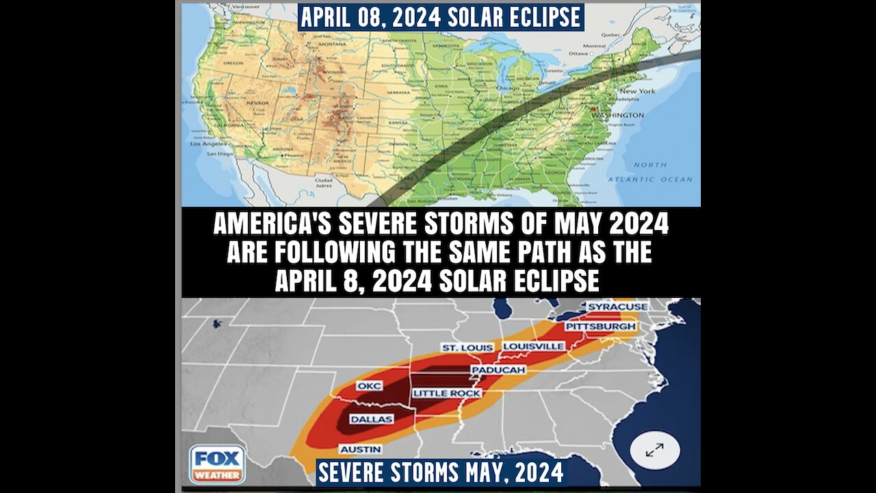 AMERICA’S SEVERE STORMS OF MAY 2024 ARE FOLLOWING THE SAME PATH AS THE APRIL 8, 2024 SOLAR ECLIPSE