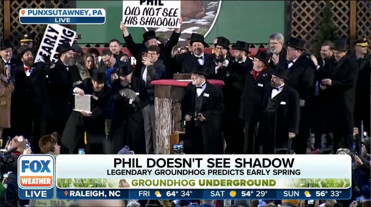 Punxsutawney Phil Makes His Prediction